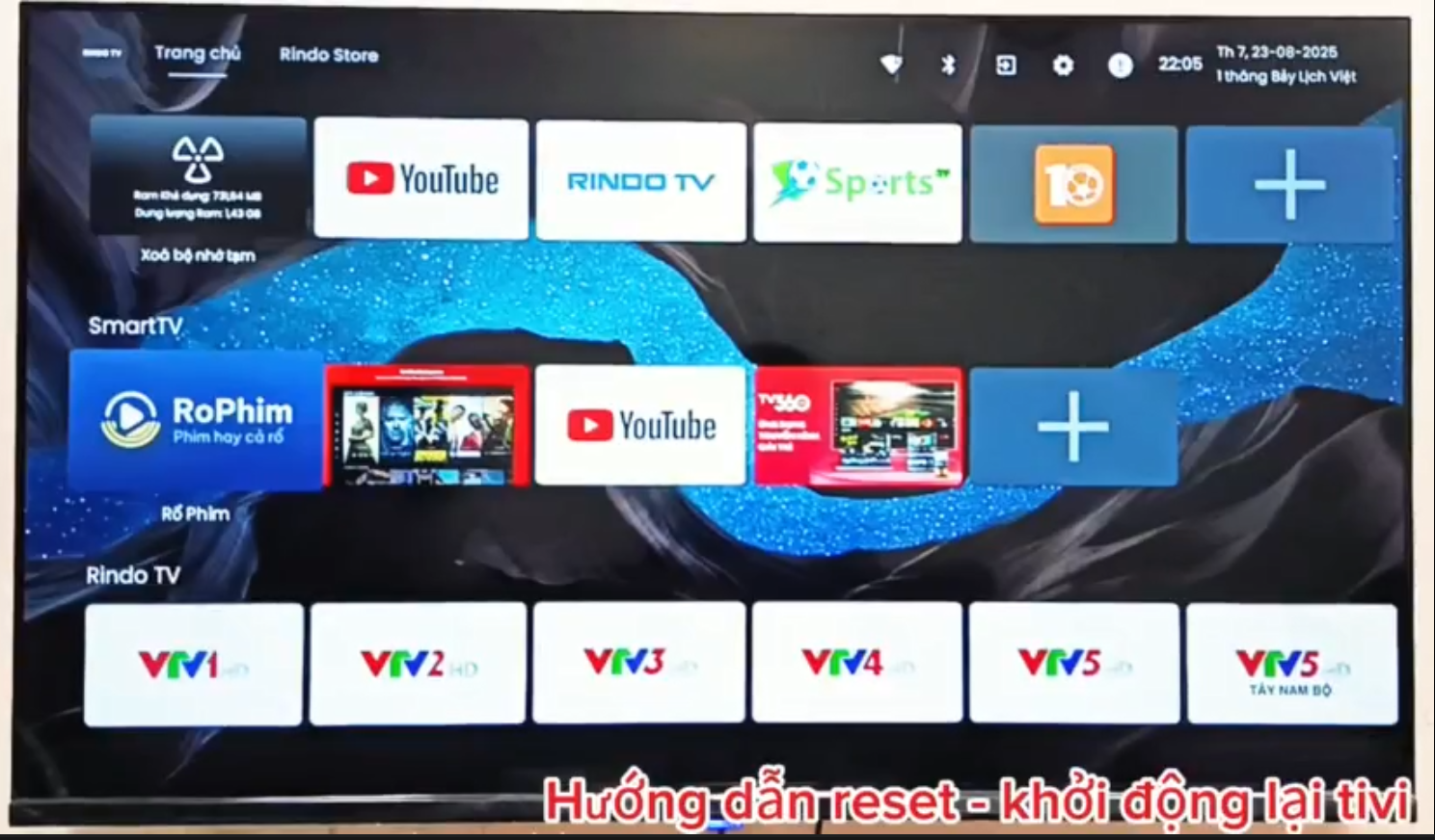 Hướng dẫn reset – cập nhật tivi